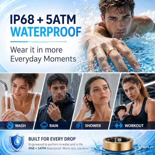 Smart Ring Fitness Tracker for Men & Women with Sleep, Heart Rate & SpO2 - color: Rose Gold, size: 7