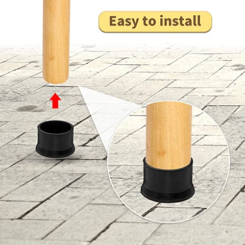 Flyshop Furniture Chair Leg Caps Round Black 4PCS 50mm 2" - style: Inner Diameter-50mm