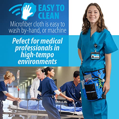 Nursing Tools Nurse Fanny Pack with Elastic Leg Band – Nursing Waist Bag Organizer with Holders for Stethoscope, Tape & Bandage Scissors – Medical Utility Pack (Ocean Blue) - color: Ocean Blue
