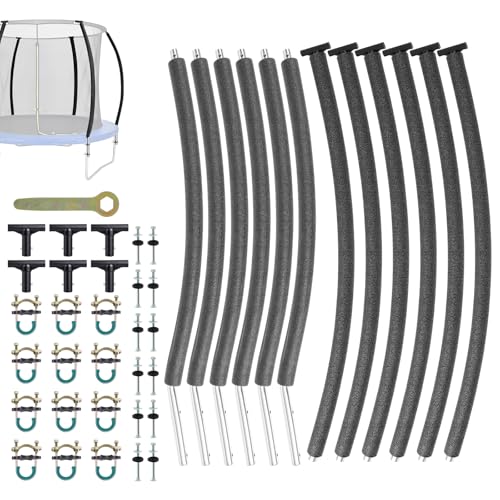 FAHKNS 6PCS Trampoline Replacement Straight/Curved Poles