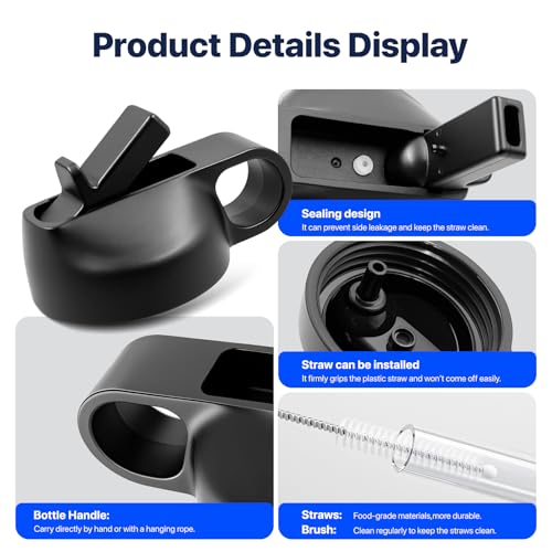 3 Pcs Replacement Straw Lid Set Compatible with Hydro Flask Bottle Only