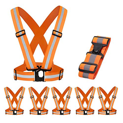 5 Pack Mount Marter Reflective Vest, 360° High Visibility for Running - color: Orange