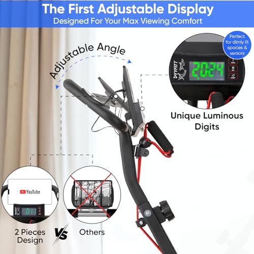 YYFITT 3-IN-1 Exercise Bike with Luminous Display | Foldable | XXL Backrest