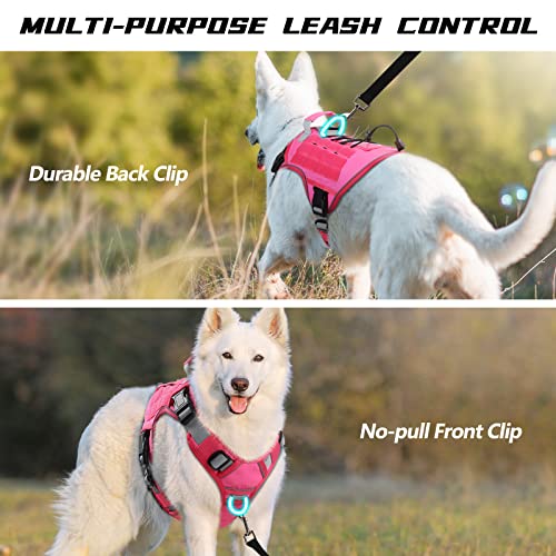 WINGOIN Pink Tactical Dog Harness for Small Dogs,No Pull Dog Harness - color: Pink, size: Small: 15-30 lbs (Chest:20-26",Neck:15-18")
