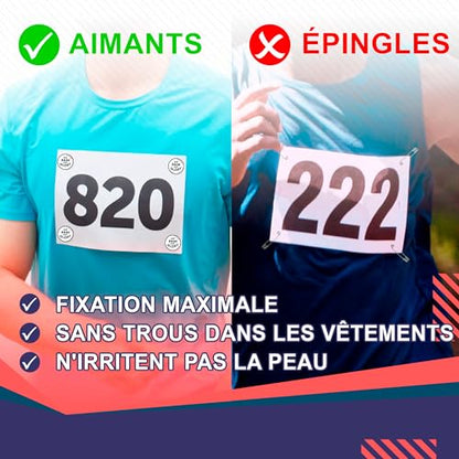 4 Race Bib Magnets for Runners, Race Bib Clips, No Pins, No Pain No Glory - color: No Pain No Glory