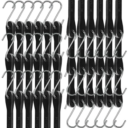 Bungee Cords with Hooks 21" 50 Pack, Heavy Duty Rubber Tarp Straps S Hooks - size: New Model 21 INCH 50PACK