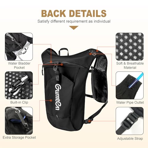 Running Vest for Women Men Adjustable Running Hydration Vest with Phone Holder Reflective Strips for Marathon Hiking Cycling - size: Black, style: Only Running Vest