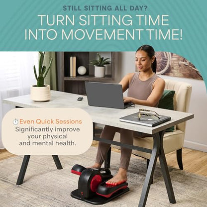 Lifepro Under Desk Elliptical-Leg excerciser with Red Light Therapy Option - color: Red
