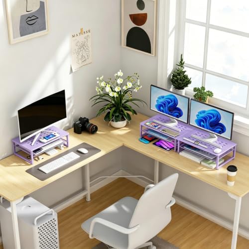 gianotter 2-Tier Metal Monitor Stand Riser - color: Purple