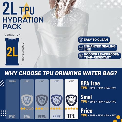 Lightweight Hydration Backpack with 2L Water Bladder Running Hydration Vest Backpack Specialized Hydration Pack for Cycling, Hiking, and Mountaineering - color: black