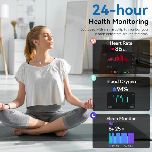 Smart Watch with Alexa Built-in 2026 Fitness Tracker 1.83" HD Bluetooth Calls and Notifications Heart Rate Sleep Monitor Fitness Watch IP68 Waterproof with 120+ Sport Modes for iPhone Android (Black) - color: Black