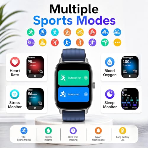 Pedometer Watch Senior Friendly No App No Phone Required, Activity Tracker - color: Blue
