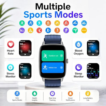 Pedometer Watch Senior Friendly No App No Phone Required, Activity Tracker - color: Blue