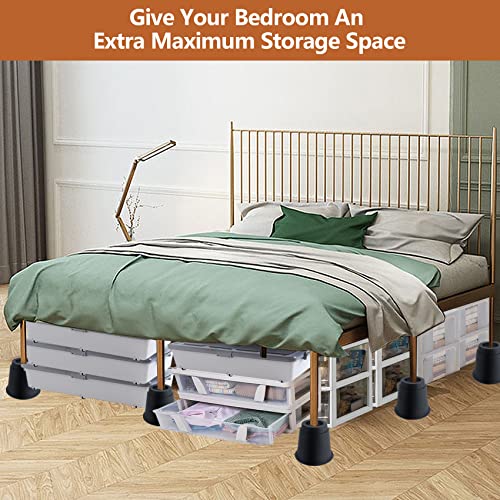 DEDU Bed Risers 5 Inch Heavy Duty 9 Pack, Furniture Risers for Sofas Supports Up to 6600 Lbs, Round Couch Risers for Bed, Couch, Desk or Chair (Black) - size: 5 inch
