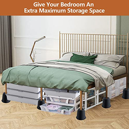 DEDU Bed Risers 5 Inch Heavy Duty 9 Pack, Furniture Risers for Sofas Supports Up to 6600 Lbs, Round Couch Risers for Bed, Couch, Desk or Chair (Black) - size: 5 inch