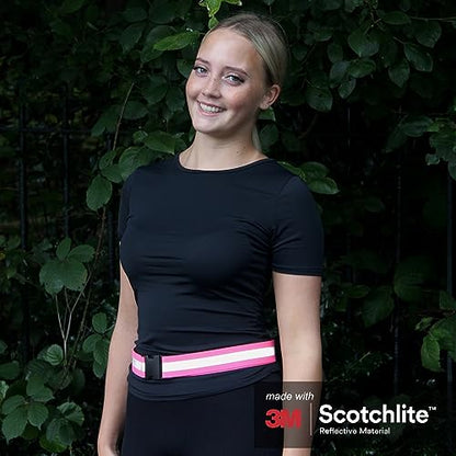 Salzmann Multi-Purpose Reflective Running Belt | Adjustable Hi Vis Strap - color: Pink