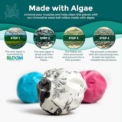 Oceanfoam Lacrosse Ball Massage Therapy, Marbled, Miami Blue, Hot Pink, 3pk - color: Pack of 3 (Black Marbled, Miami Blue, Hot Pink )