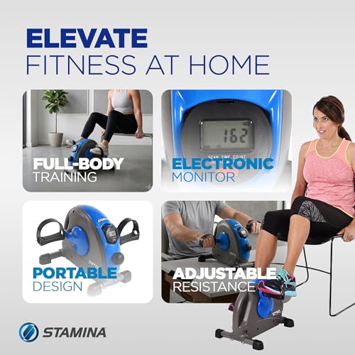 Stamina Exercise Bike with Smooth Pedal System - color: Blue