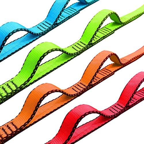 53 Inches Nylon Daisy Chains Rope Climbing Lanyard Straps Looped Strong Slings 23 kN Aerial Yoga Webbing - color: 2PCS Orange