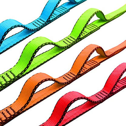 53 Inches Nylon Daisy Chains Rope Climbing Lanyard Straps Looped Strong Slings 23 kN Aerial Yoga Webbing - color: 2PCS Orange