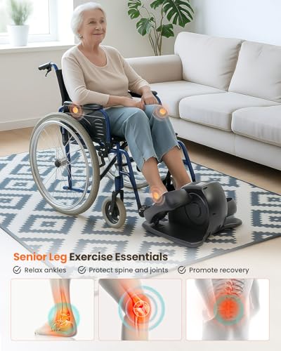 Under Desk Elliptical Machine, Ellipse Leg Exerciser as Seen on TV with Remoter, Quiet Electric Seated Pedal Exerciser, Mini Leg Exercise While Sitting for Seniors, Manual & Auto Mode
