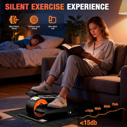 Under Desk Elliptical Machine, Electric Elliptical Leg Exerciser for Senior - color: Black