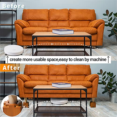 Wood Bed Risers with Non-Slip Rubber Pad Furniture 3.5 Inch 8 Pack, Brown - color: Large Brown 8pack