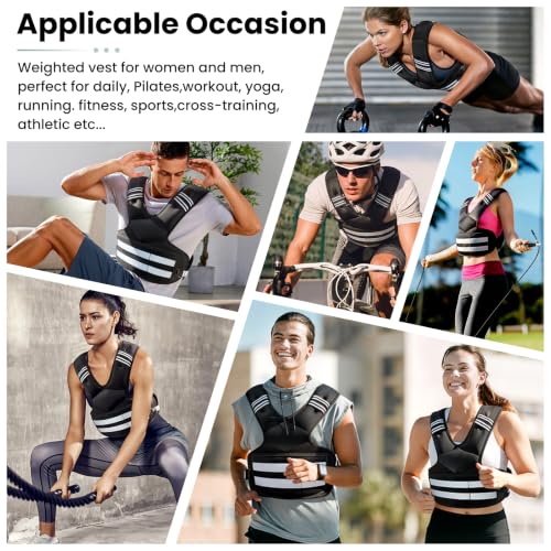 Adjustable Weighted Vest for Women and Men, 4-11lb/11-18lb/20-32lb Vest - size: 4-11 lbs