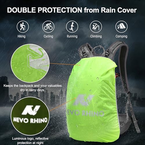 N NEVO RHINO Hydration Backpack with Water Bladder 3L, Hiking Backpack - color: gray