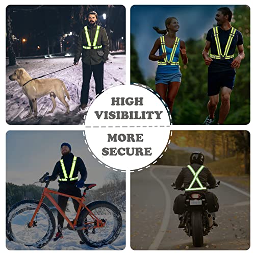 10 Pack Reflective Running Vests with Slap Bands, High Visibility Safety Reflective Reflector Vest Running Gear for Night Walking Cycling Hiking Jogging - color: D-3pcs Green Vests