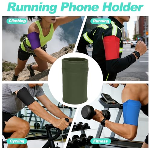 Cell Phone Armband Sleeve, Universal Sports Arm Band Sleeves Stretches to Fit All Phones Holder Army Green - Fitting for (Fitness ExerciseWorkout/Hiking/Jogging/Gym) - color: Olive Green