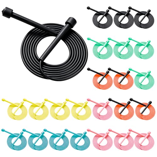 Adjustable Jump Rope Bulk, 9.2 ft Tangle-Free Speed Skipping Rope for workouts, group training, teams, family and Gym Class - color: Multicolor, size: 24