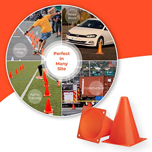 CARTMAN Agility Training Cones, Plastic Soccer Field Markers Indoor Outdoor for Events - style: 7" 12pk
