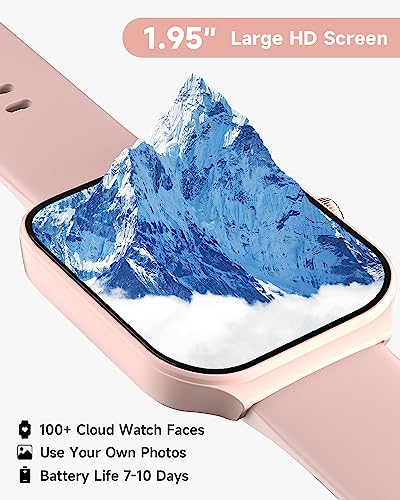 1.95" Smart Watch for Women with ALEXA, Fitness Watch for Android iOS Phone - color: Pink