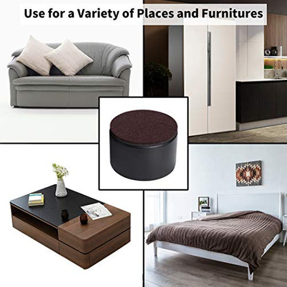 Ezprotekt 2" Bed and Furniture Risers Heavy Steel Sofa Table Dresser Risers - color: Black, size: 3.15" x 2"
