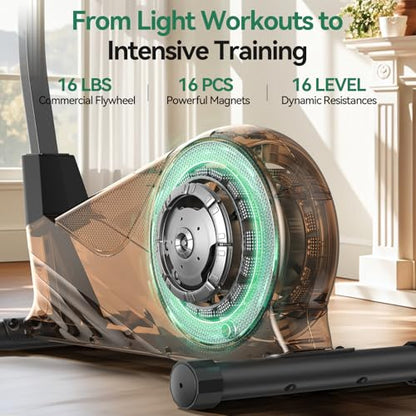 Niceday Elliptical Exercise Machine, Elliptical Trainer for Home Use, Compact Elliptical Machine, 16 Levels Resistance, 400LBS Load Capacity