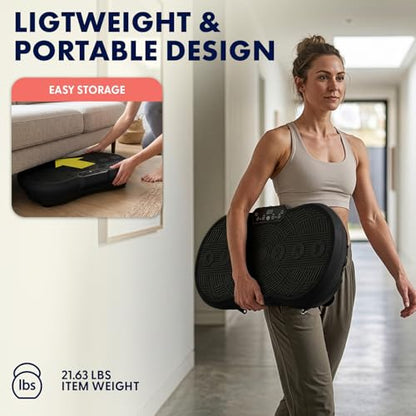 SQUATZ Vibration Plate Exercise Machine | Low-Impact Full Body Vibrator Plate with 99 Speed Levels & 9 Preset Programs | Resistance Bands & Remote Included | 265 lb Capacity | for Home & Office