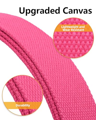 Mile High Life Cut To Fit Canvas Web Belt Size Up to 52" with Flip-Top Solid Black Military Buckle - color: 1 Pack Hot Pink
