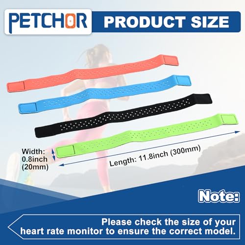 4PCS Replacement Heart Rate Monitor Band, Soft Adjustable Armband Straps