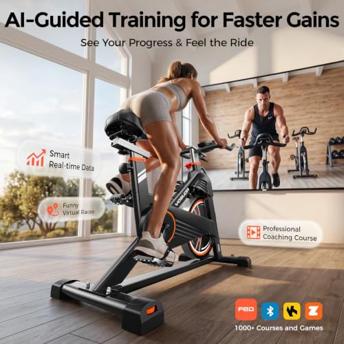 YOSUDA PRO Magnetic Exercise Bike 350 lbs Weight Capacity - color: Orange
