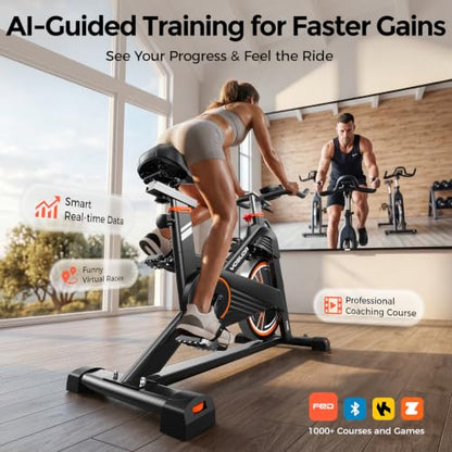 YOSUDA PRO Magnetic Exercise Bike 350 lbs Weight Capacity - color: Orange
