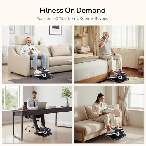 Under Desk Elliptical Machine with-Remote Control - color: Silver