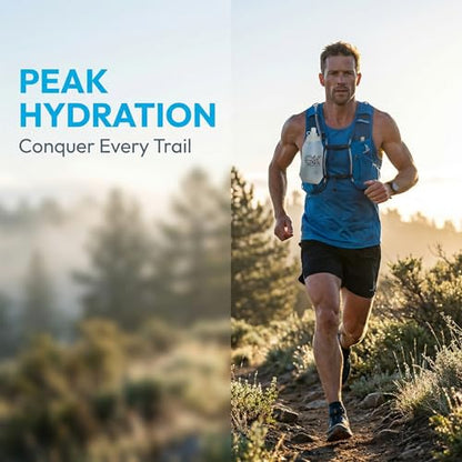 Clennaner Running Soft Flask Water Bottle, 500ml Collapsible Hydration Bottle for Running Vest, Hiking, Cycling, and Marathon, Leak-Proof, Portable Design