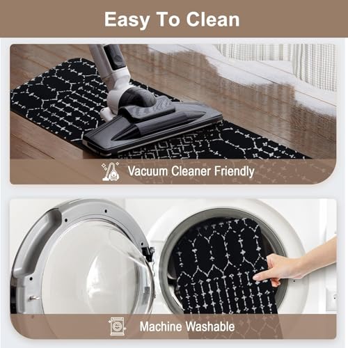OJIA Stair Treads Non-Slip Stair Runners for Wooden Steps 15PCS 30"x8" - color: Black/Boho, size: 30" x 8"