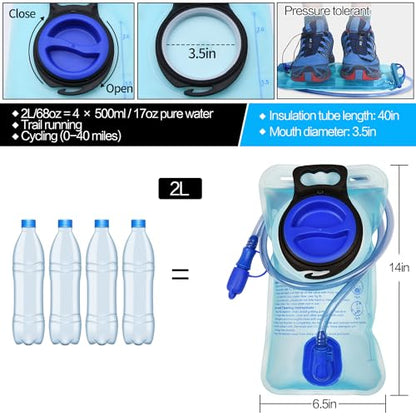 1.5L/2L/2.5L/3L Large Opening Hydration Bladder for Cycling Hiking Camping - color: 1 Pack 2L + 1 Set Bladder Cleaning Kit