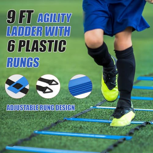 BaseGoal Soccer Goal for Backyard,with Bow Frame and Agility Ladder - size: 6x4 ft