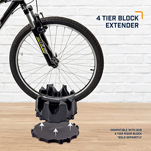 Alpcour Bike Trainer 4-Tier Riser Block for Front Wheel with Anti-Skid Design – Compatible with Stationary Mountain and Road Bikes for a Natural Riding Position Set-up with Extender - style: Riser Block Extender