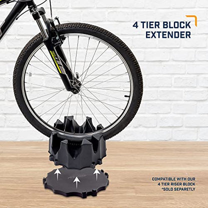 Alpcour Bike Trainer 4-Tier Riser Block for Front Wheel with Anti-Skid Design – Compatible with Stationary Mountain and Road Bikes for a Natural Riding Position Set-up with Extender - style: Riser Block Extender