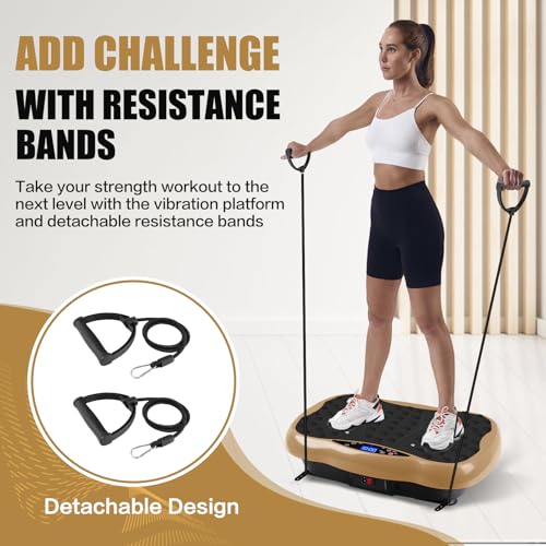 Vibration Plate Exercise Machine / Full Body / Portable / Weight Loss - color: Gold