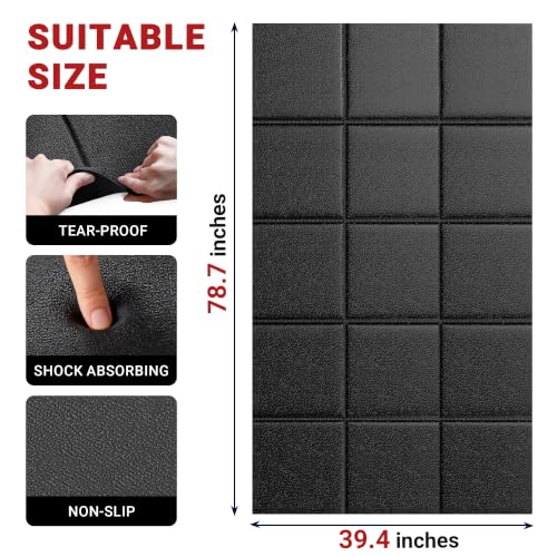 Exercise Bike Mat 70" x 30", 0.2"/0.25" Thick, Compatible with Peloton Bike - size: 78.3"L x 39.4"W x 0.25"Th